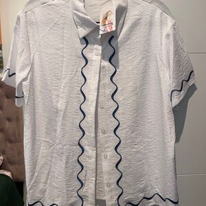 White and Blue Men's Shirt